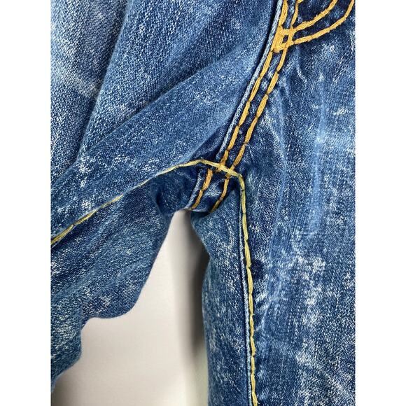 True Religion Acid Wash Distressed 100% Cotton Non Stretch Jeans Men's Size 42 - Picture 8 of 12